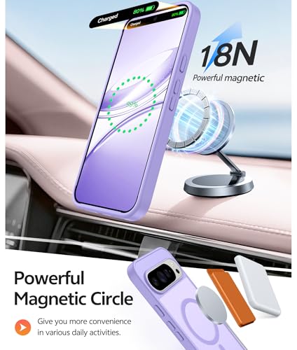 Image of FNTCASE for Google Pixel 10 Pro Case: for Pixel 10 Case [Fit for Magsafe] Translucent Matte Cases with [Screen Protector] Military Grade Shockproof Protective Magnetic Phone Cover (6.3inch - Purple)