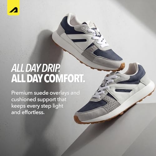 Image of Boldfit Ryder Sneakers for Man Premium PU Upper, Breathable Lightweight Mens Casual Shoes Anti-Slip TPR Sole Walking, Office, Gym Shoes & Everyday Wear Footwear