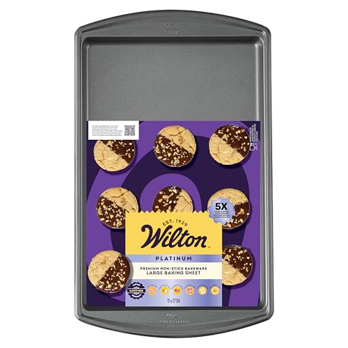 Wilton Platinum Premium Non-Stick Anti-Warp Bakeware, Made without PFAs, Large Baking Sheet, 11x17 in