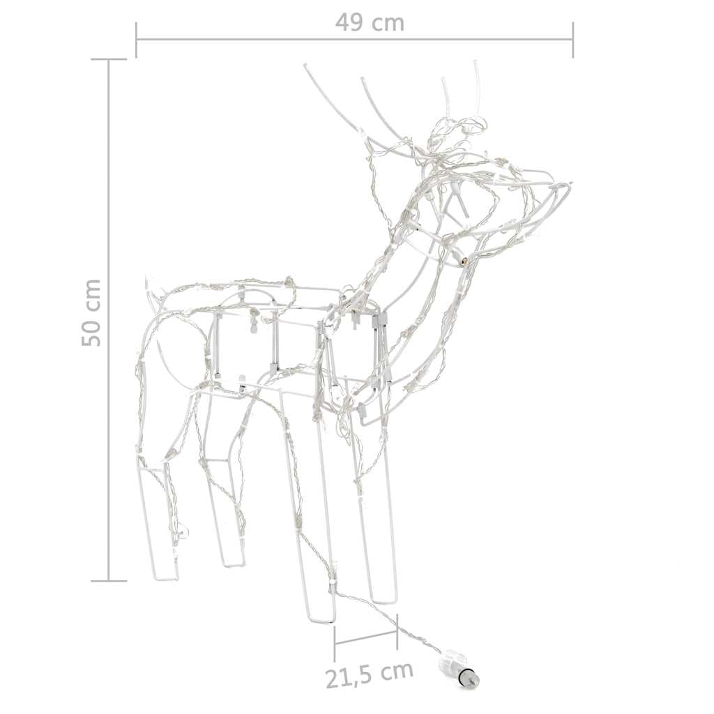 ACAGALA 229 LED Rentier mit Schlitten 3-TLG. Weihnachtsfigur Weihnachtsbeleuchtung Warmweiß für Außen und Innen, 8 Lichtprogrammen, Weihnachtsdekoration für Haus, Hof, Garten, Veranda