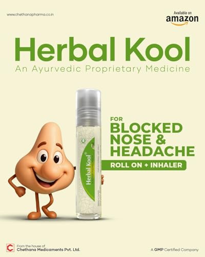 Image of Ayurvedic Roll-On Balm 10ml (Pack of 5) | Natural Relief for Headache, Cold, Nasal Congestion, Flu & Muscle Pain | With Camphor, Menthol & Herbal Oils | Portable Roll-On for Adults & Kids