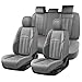 Coverado Car Seat Cover, Cover for Cars Front Seat, Premium Leather, Universal Fit Waterproof Seat Protectors, Car Seat Cushion Non-Slip for Most Cars-Gray