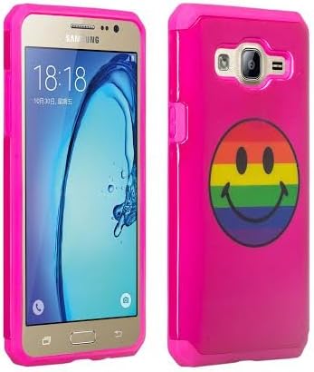 GW Case Compatible for Galaxy On5 [Shock Absorption/Impact Resistant] Hybrid Dual Layer Armor Defender Protective Case Cover for Galaxy On5 (Rainbow Emoji)