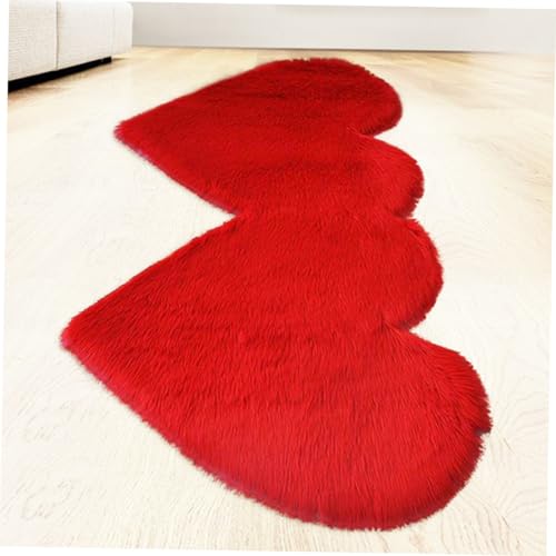 Tapis décoratif petit format cœur rouge en polyester pour chambre - 8
