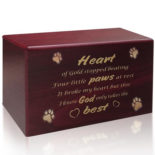 Ompinda Caja de urna para mascotas, cenizas de madera para mascotas, regalo para perros o gatos
