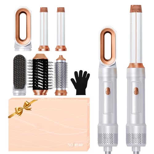 Airstyler Pro 6 in 1 Hairstyler 6 in 1 Asciugacapelli 6 in 1 Spazzola Asciugacapelli con Phon Professionale,Arricciacapelli Automatico,Spazzola Lisciante per Capelli,Thermal Brush,Regali Set per Donne