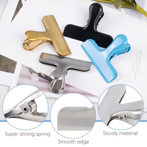 Dalababa 10 Pack 3 Inch Metal Large Bulldog Clips, Stainless Steel Drawing Board Binder Clips for Organizing Files Photos - Image 3
