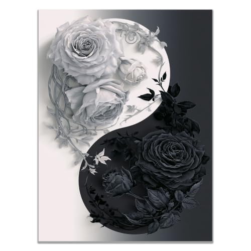 Pósteres abstractos en blanco y negro para transformar el salón con un toque floral vintage
