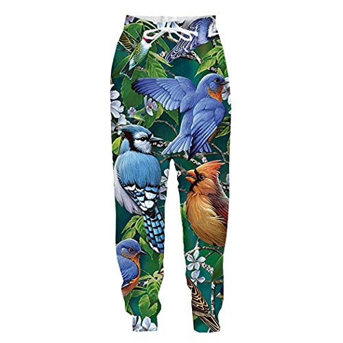 Pantalon de sport long à motif oiseau perroquet 3D effet visuel relief unique