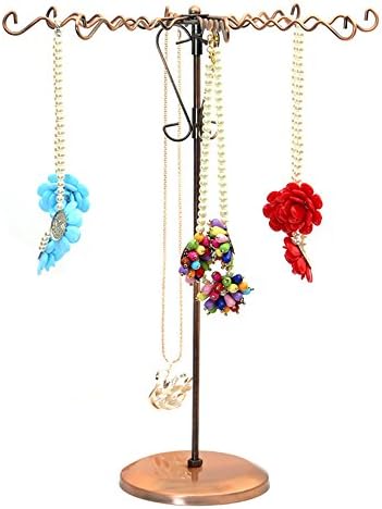 New Wayzon Rotating Metal Jewelry Holder Sweater Necklaces Bracelet Hanger Necklaces Display Stand Organizer Rack