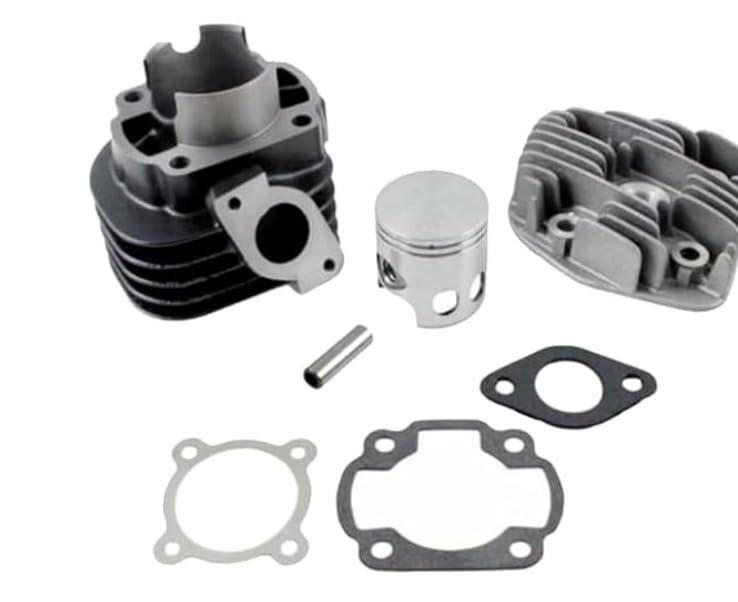 Kit cilindro grupo térmico modificación 80 cc 47 mm pistón cabeza cilindro bandas compatible con Minarelli horizontal Scarabeo Rally F12