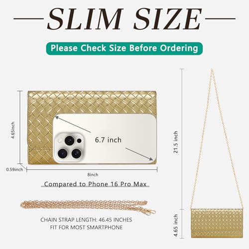 Image of U+U Small Crossbody Bags for Women, Cell Phone Purse Mini Clutch Bag with Removable Chain, Card Slots - Lightweight Purse