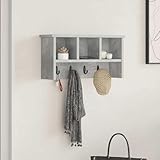 Matériau: Bois d'ingénierie INLIFE Porte-Manteau Mural avec étagère Gris béton 50 x 16 x 26 cm