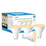 Tapo L610 (4-Pack) Smart Bulb, Alexa Light Bulb, WiFi Smart Light Bulb, GU10 Lamp Base, 1-100% Dimmable Wi-Fi LED Spotlight Bulbs, High Lumen, Remote Control, Voice Control with Alexa & Google