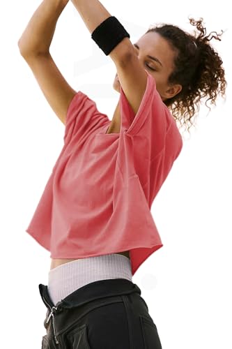 women39s summer short sleeve crop tops casual basic cotton athletic yoga running t-shirts