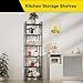 GIOTORENT 6-Wire Standing Storage Shelf for Bathroom Organizers and Storage & Laundry Room Organization, Metal Shelving Unit Pantry Rack for Kitchen & Bathroom, Black