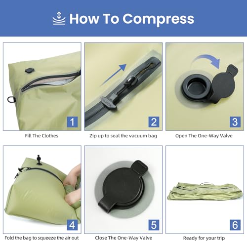 Image of BAGAIL TPU Vacuum Bag for Travel, Reusable Compression Bag with IPX8 Waterproof Zipper, Save Space for Suitcase, Backpack and Carry on (Beige, ExtraLarge, No Pump)