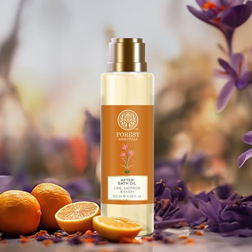 Image of Forest Essentials- After Shower on Wet Skin, After Bath Oil Lime Saffron Oudh||