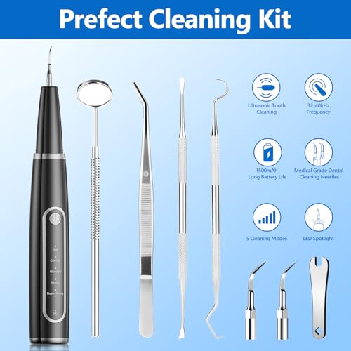 Image of Ni-SHEN Dog Plaque Remover for Teeth,Pet Ultrasonic Tooth Cleaner,Teeth Cleaning Kit -Tartar Remover for Teeth Stains for Dogs and Cats (Black)