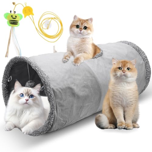 Esshogo 1-teiliges Set Katzenspieltunnel, Faltbar Katzentunnel, Katzenspielzeug, Faltbarer Erweiterbarer Rascheltunnel, Mit Hängendem Lustiger Katzenstock, Faltbarer katzentunnel, Spieltunnel Esshogo 1-teiliges Set Katzenspieltunnel, Faltbar Katzentunnel, Katzenspielzeug, Faltbarer Erweiterbarer Rascheltunnel, Mit Hängendem Lustiger Katzenstock, Faltbarer katzentunnel, Spieltunnel