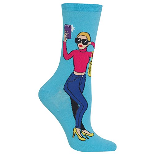 Chaussettes Selfie Femme Hot Sox bleu en pointure unica 34-41 pour un style original