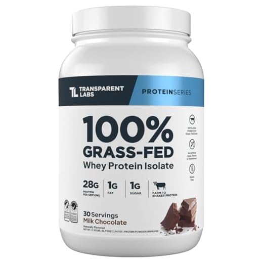 Transparent Labs Grass-Fed Whey Protein Isolate - Naturally Flavored, Gluten Free Whey Protein Powder with 28g of Protein per Serving & 9 Amino Acids - 30 Servings, Milk Chocolate
