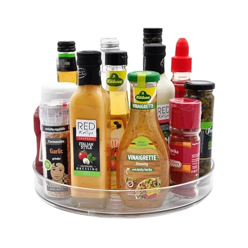 Plateau Tournant 23.5cm, 360° Plateau Tournant Frigo, Cuisine Organisateur, Lazy Susan, Tournant Porte-épices, Rangement Cuisine pour Réfrigérateur, Salon,...