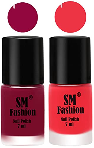 Image of Long Lasting Nail Polish | Nail Paint Combo 7 ml Each) - Set of 2 Cherry Blossom-Rose Pink
