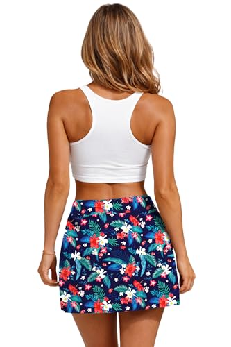 Image of AOBUTE Women UPF 50+ High Waisted Swim Skirt Side Slit Drawstring Beach Cover Up (No Lining)