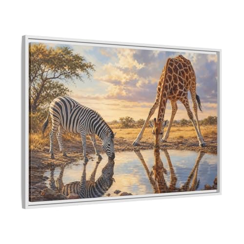 Tableau animaux de la savane grand format 90x60 cm pour decoration salon