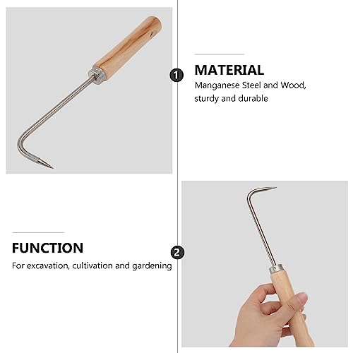 YARNOW Removedor de Raíces de Acero con Mango de Madera miniatura 4