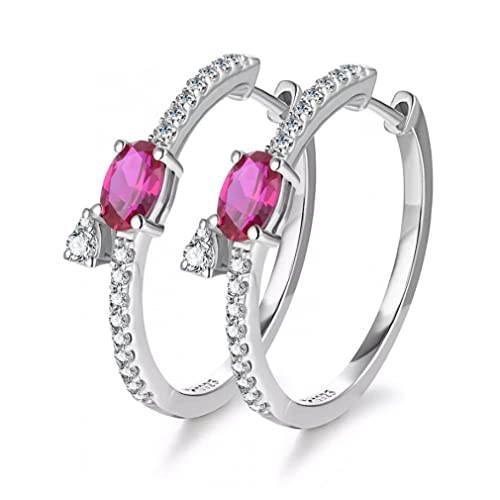 Boucles d'oreilles rubis S925 cadeau d'anniversaire idéal pour femme