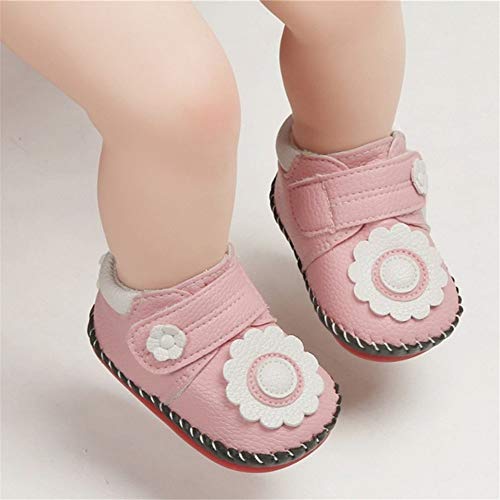 Image of HsdsBebe Baby Boys Girls Pu Leather Hard Bottom Walking Sneakers Toddler Rubber Sole First Walkers Infant Cartoon Slippers Crib Shoes