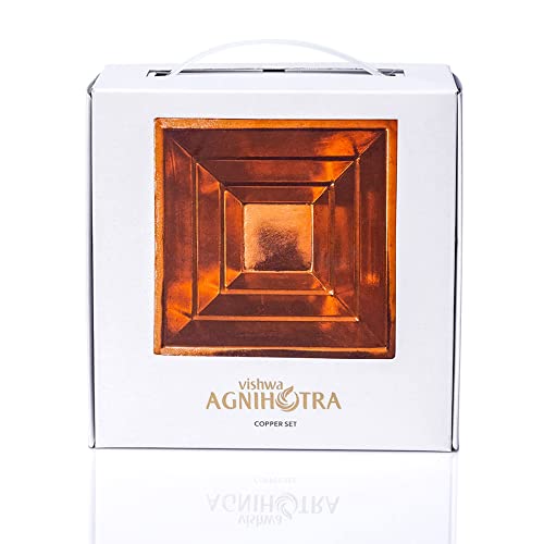 Image of Copper Havan Kund Set for Agnihotra, Havan &Daily Puja | Includes Copper kund, Stand, Tongs & Copper Bowl | Handmade Vedic Ritual kit