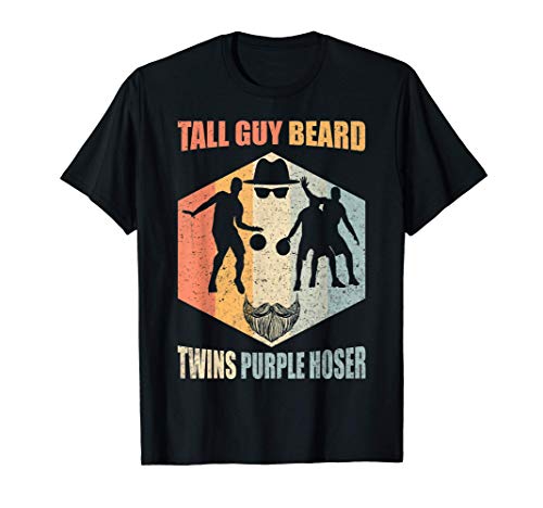 Perfect Vintage Retro Dude Tall Guy Beard Twins Purple Hoser T-Shirt Perfect Vintage Retro Dude Tall Guy Beard Twins Purple Hoser T-Shirt