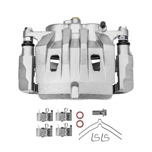 Image of Detroit Axle - Front Steering Knuckles & Wheel Hub Bearings + Disc Brake Calipers w /Brackets Replacement for Lexus RX350 RX450h Toyota Highlander