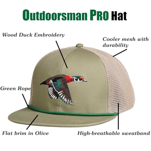 Image of EDTREK Outdoorsman Pro Trucker Breathable Mesh Performance Cap - Flat Brim Snapback Hat