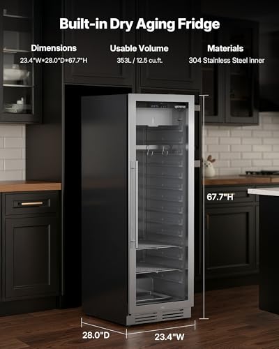 Image of Upstreman 279 LBS Dry Aging Fridge for Steaks, 353L Dry Ager for Meat, Ribeye, Lamb, Ham, Professional Dry Age Fridge for Restaurant /Bar /Kitchen, Premium Aged Beef in 21-45 Days (12.5 cu.ft)