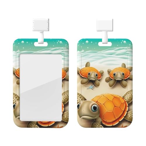 Porta badge con cordino con stampa tartaruga