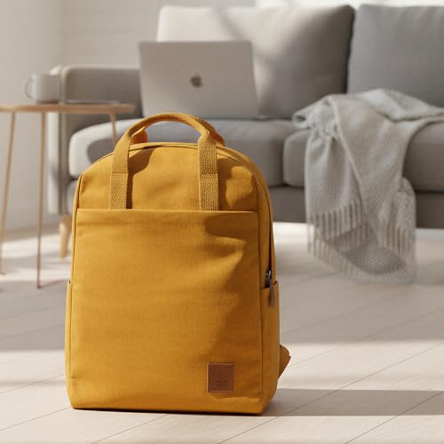 Image of DailyObjects Field Daypack Casual backpack fits upto 14 inch inch laptop with Luggage Sleeve| Unisex Travel Backpack | Made of Durable Canvas Material | Zippered Compartments with Pockets
