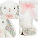 QUIRAI Easter Bunny Stuffed Animal - 14” Floral Bunny Plush with Weighted Bottom for Sitting, Cuddly Rabbit Stuffed Animal Adorable Easter Basket Stuffers for Girls Boys 14