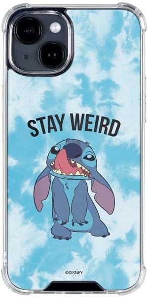 Skinit Clear Phone Case Compatible with iPhone 14 - Officially Licensed Disney Lilo and Stitch Stay Weird Design
