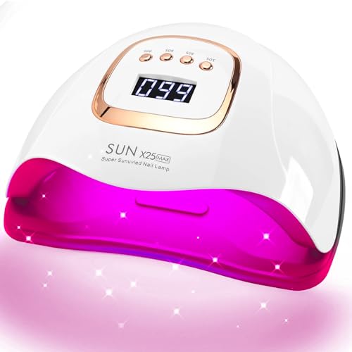 MainPi Lampe UV Ongles 380W,Séchoir LED Professionnel pour Vernis Gel avec Capteur Automatique&4 Minuteries,Lampe UV/LED pour Maison&Salon
