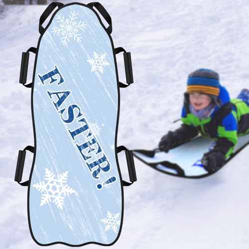 45\"Ã—17\" Foldable Snow Sled, Fits 2 Children or 1 Adult, Ultra Portable Strong Sturdy Fabric Stitching, Handles with Steering, Kid\'s Winter Fun