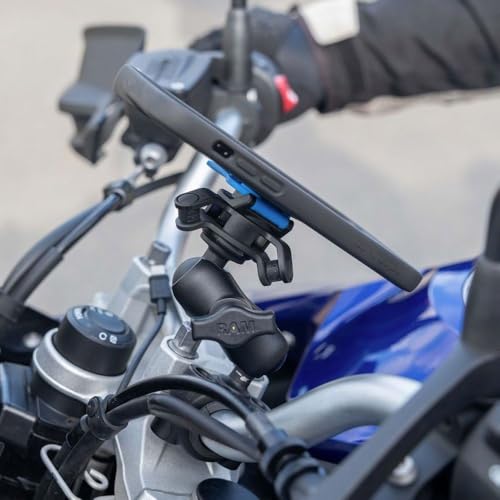 Image of Quad Lock 1 inch Ball Adaptor for Motorcycle Phone Mount with Vibration Dampener and MAG Phone Case for iPhone 17 Air