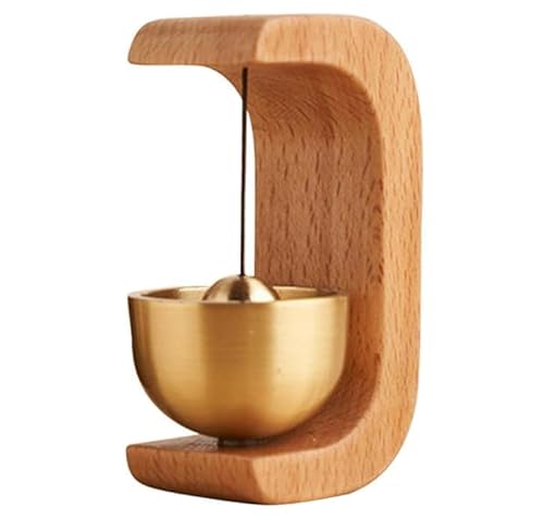 Image of CIRCLESPLASH Wooden Magnetic Doorbell with Brass Bell, Japanese Style Musical Door Chime, Wood and Brass Premium Modern Look (pk-1)