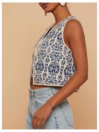 GORGLITTER Women's Floral Tie Front Cardigan Western Vest Country Concert Rodeo Cowgirl Outfits Trendy 20254