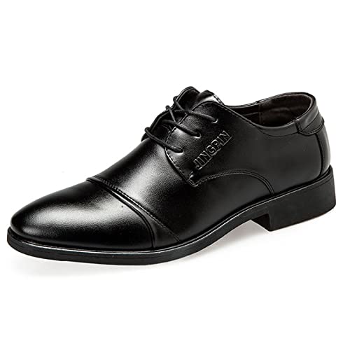 Mens Classic Plain Toe Oxfords Shoes Arch Support Business Formal Shoes Matte Leather Dress Shoe Pointed Toe Retro Derbby Durable Work Office Footwear Elegant Dating Suit Shoe
