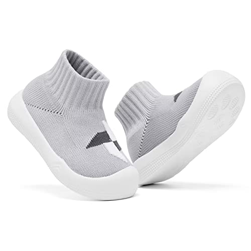 Image of Eashi Baby Boy Girl Non-Skid Indoor Infant Walking Shoes Breathable Warm Elastic Sock Shoes with Memory Sole Protect Toes Outdoor Sneakers