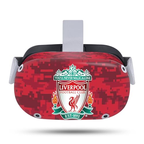Head Case Designs Officially Licensed Liverpool Football Club Crest Red Camouflage Art Vinyl Sticker Skin Decal Cover Compatible with Meta Quest 2